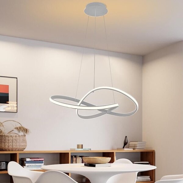 Lustră LED dimabilă pe cablu Brilagi COSMOWAVE LED/70W/230V 3000-6500K argintiu + telecomandă