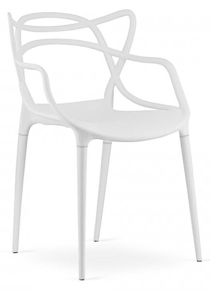 Set 4 scaune din plastic KATO, alb