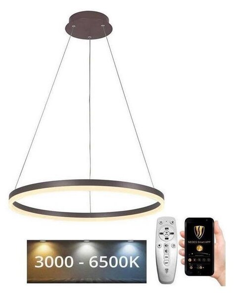 Brilagi - Lustră LED dimabilă pe cablu CIRCLE LED/42W/230V 3000-6500K maro+telecomandă