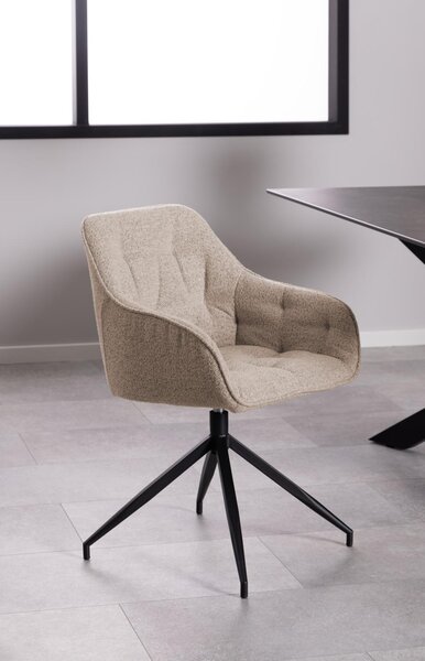 Scaun de dining pivotant Brooke, bej