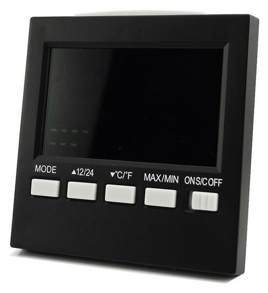 Ceas digital multifunctional de birou, control vocal, functie statie meteo, ecran LCD, calendar, alarma