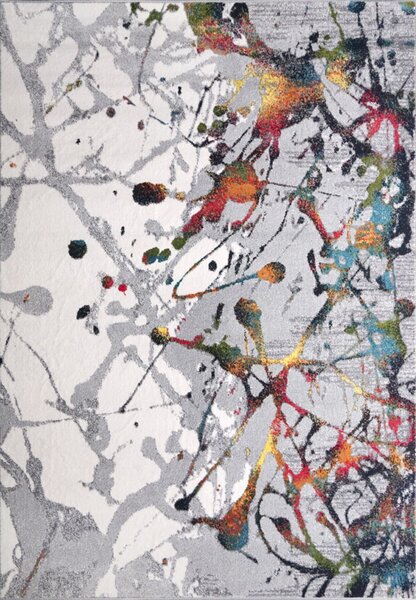 Covor Abstract 11187-190, Marime 80 x 150 cm, Gri, Inaltime Fir 9 mm, Antialergic, Polipropilena, Living, Dormitor, Sufragerie, Birou 80 x 150