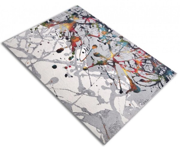 Covor Sufragerie, Model Abstract 11187 190, Gri Dreptunghi, 120x170