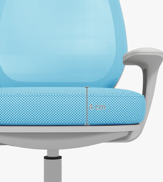 Vinsetto Scaun Birou Ergonomic cu Înălțime Reglabilă, Scaun Rotativ și Respirabil cu Înclinare, 55x48x82.5-94.5 cm, Albastru | Aosom Romania