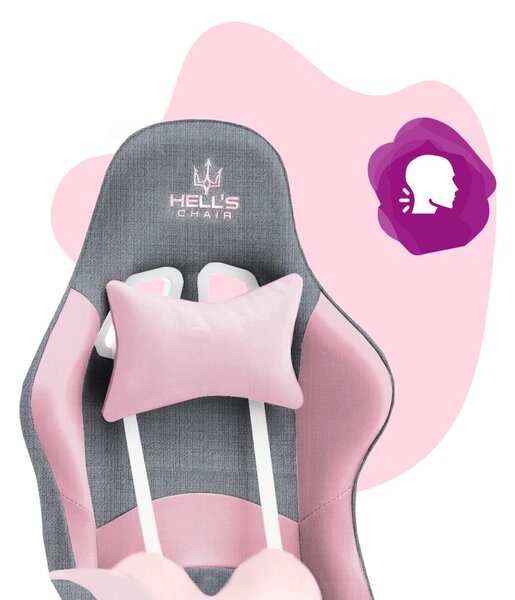 Scaun gaming pentru copii Rainbow roz - gri