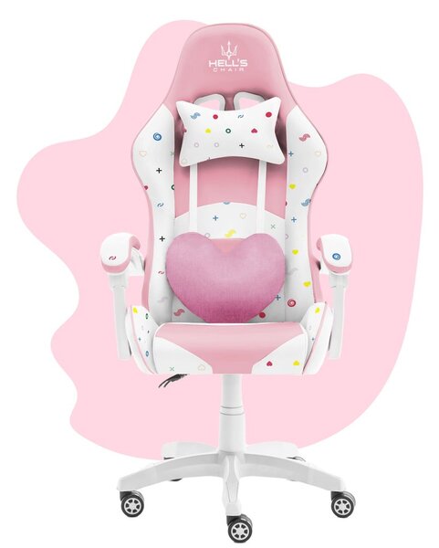 Scaun gaming pentru copii Rainbow roz