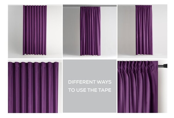 Draperie mov dimout (semi-opacă) din catifea 140x270 cm Pleat – Restilo