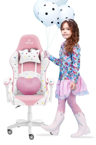 Scaun gaming pentru copii Rainbow roz