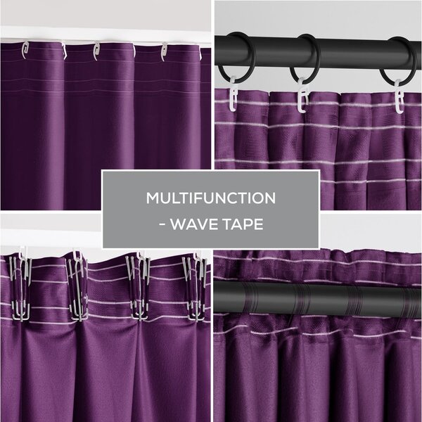 Draperie mov dimout (semi-opacă) din catifea 140x270 cm Pleat – Restilo
