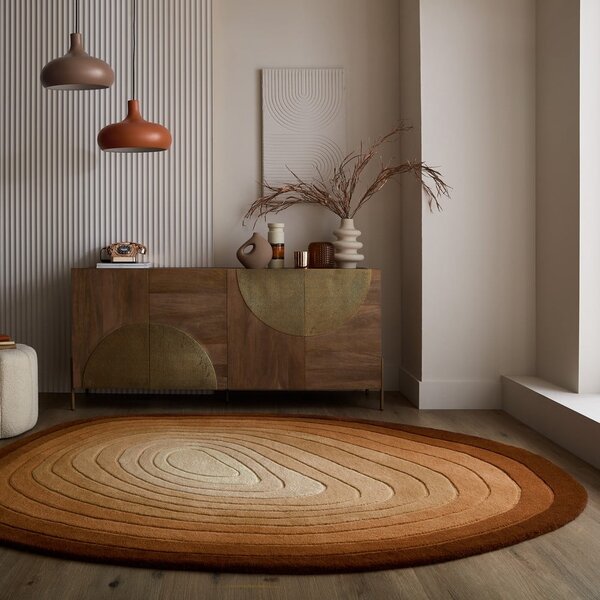 Covor cărămiziu din lână 160x230 cm Puddle Ombre Wool – Flair Rugs