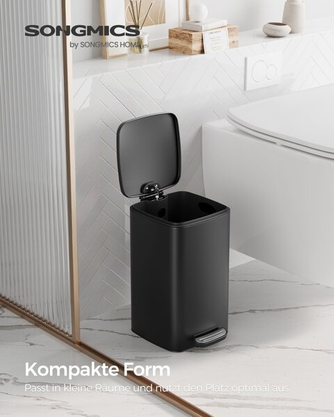 Cos de gunoi Songmics Negru 19.5x24x33.5 cm