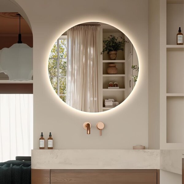 Oglindă, Fluminia, Calatrava Ambient 90, rotundă, cu iluminare LED și dezaburire, diametru = 90 cm