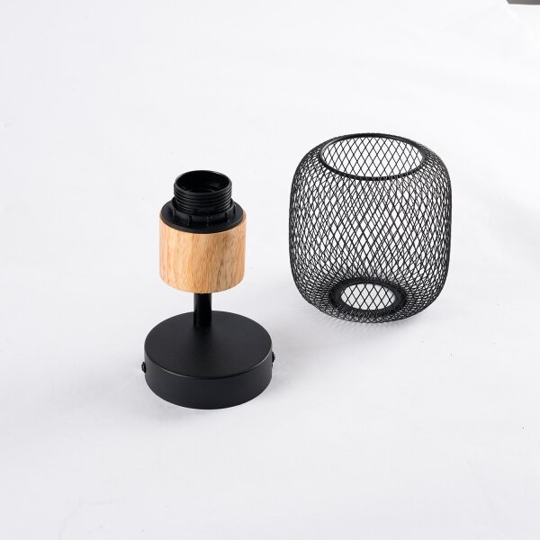 Brilagi - Aplică spot de perete BASKLITE 1xE27/15W/230V lemn/negru