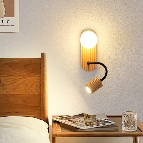 Brilagi - Lampă de perete MODERN WOOD, 1xG9/5W/230V + 1xGU10/8W, lemn