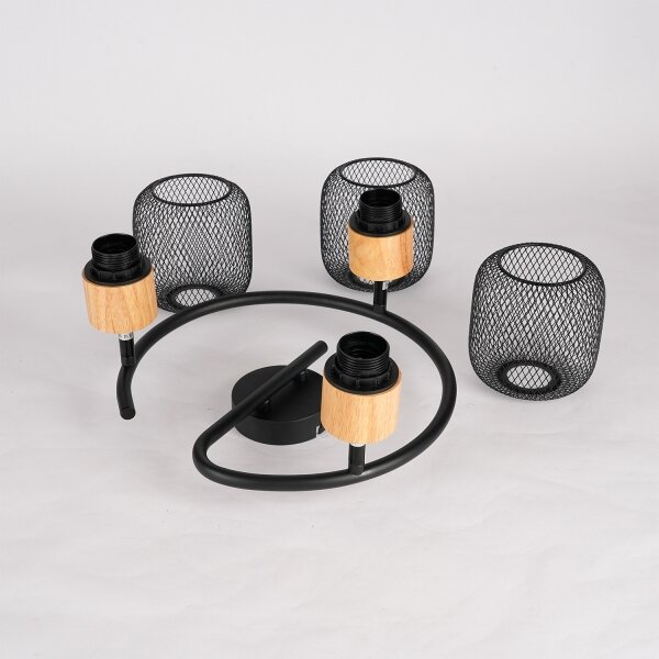 Brilagi - Spot BASKLITE 3xE27/15W/230V lemn/negru