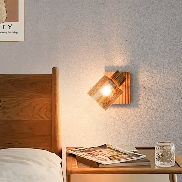 Brilagi - Aplică de perete cu spot HYGGE 1xE14/15W/230V, lemn/fumuriu