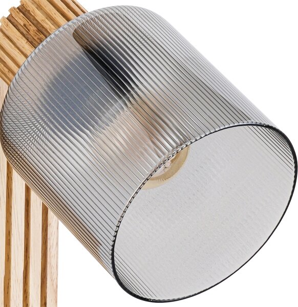 Brilagi - Aplică de perete cu spot HYGGE 1xE14/15W/230V, lemn/fumuriu