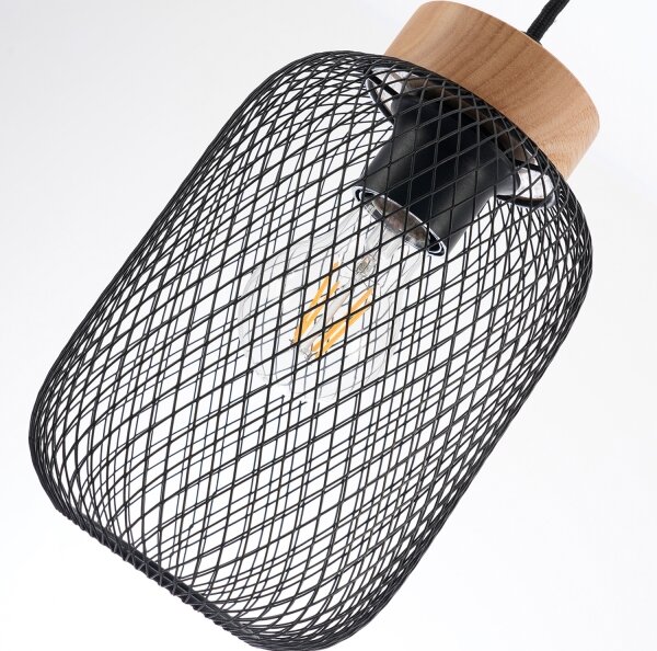 Brilagi - Lustră suspendată pe cablu BASKLITE 3xE27/15W/230V lemn/negru