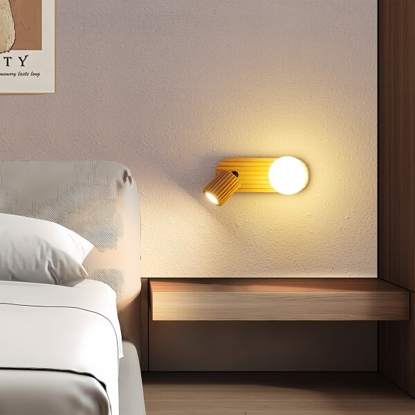 Brilagi - Aplică de perete cu spot MODERN WOOD 1xG9/5W/230V+1xGU10/8W lemn