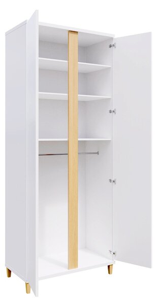 Dulap FloremAlb lucios, Alb, Maro deschis, 20x9x6cm, Uși dulapUși dulap: Cu balamale