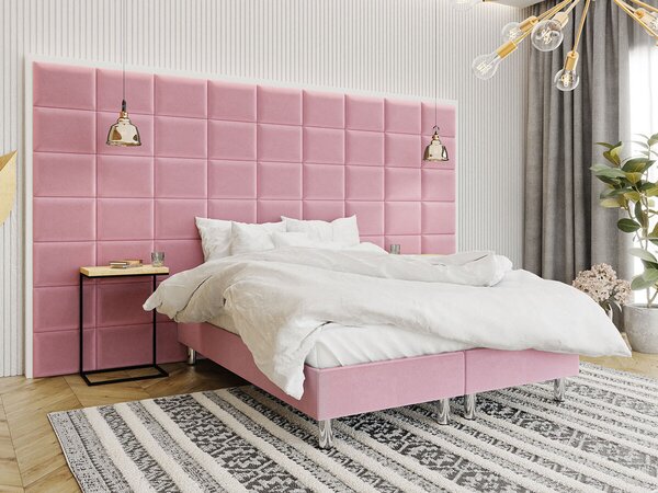 Pat boxspring Logan 103Boxspring, Dublu, Roze, 140x200, Tapiterie, Somiera patSomiera pat, 36x20x18cm
