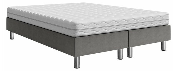 Pat boxspring Logan 101Boxspring, Dublu, Gri inchis, 140x200, Tapiterie, Somiera patSomiera pat, 14x20x5cm