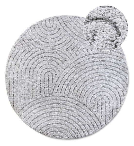 Covor gri deschis rotund ø 160 cm Panglao New York Light Grey – Elle Decoration