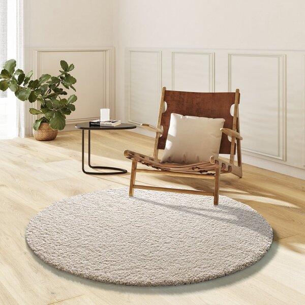 Covor bej rotund ø 130 cm Norge – Universal