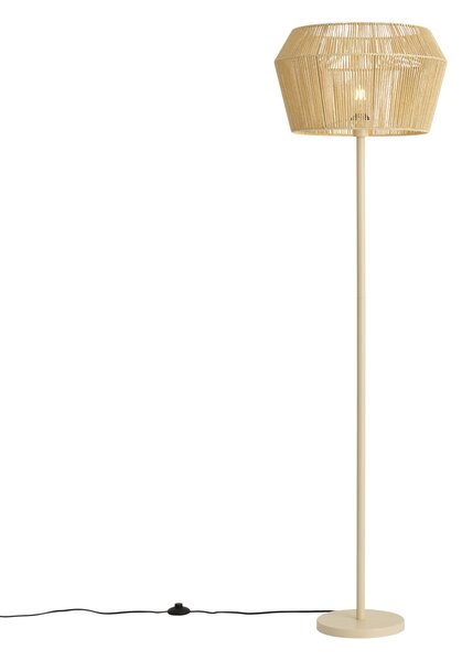 Lampă de podea bej cu abajur din sfoară de hârtie 50/50/30 - Simplo