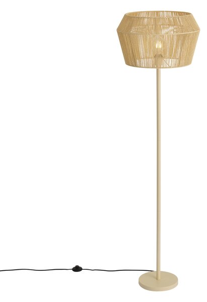 Lampă de podea bej cu abajur din sfoară de hârtie 50/50/30 - Simplo