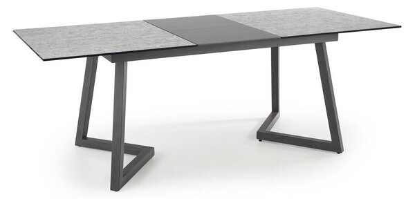Masă Houston 1114Gri inchis, Gri deschis, 8x9x16cm, ExtensieExtensie, MDF, Sticlă călită, Metal