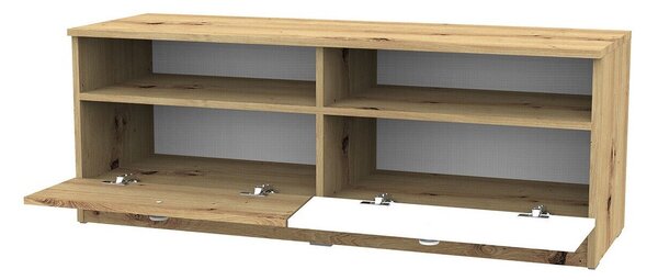 Comodă TV Almira 107Alb, Stejar artizan, 12x5x4cm