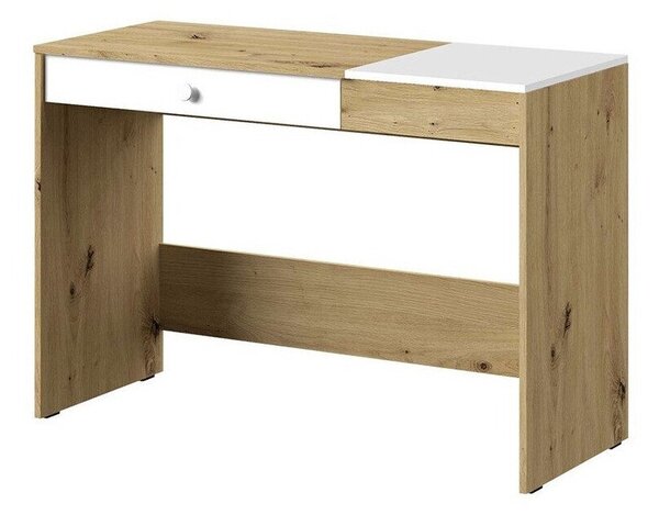 Birou Almira 109Cu ușă, Cu sertare, 8x12x5cm, Stejar artizan, Alb