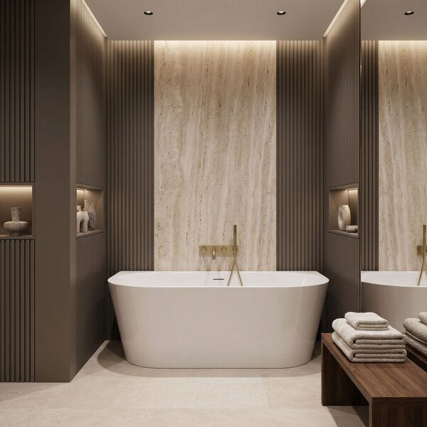 Rea Capri, cada de baie autoportanta pe perete 160x80x60 cm, alb lucios, REA-W9803