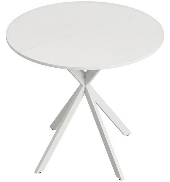 HOMCOM Masă Da Dining Rotund Stil Industrial Con Picioare în X Ø80x75 cm | Aosom Romania