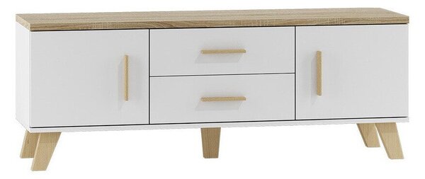 Comodă TV Larfloi 103Alb, Stejar Sonoma, 14x5x4cm
