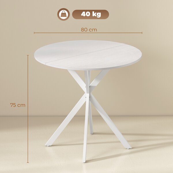 HOMCOM Masă Da Dining Rotund Stil Industrial Con Picioare în X Ø80x75 cm | Aosom Romania