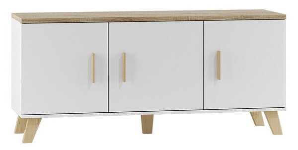 Comodă TV Larfloi 106Stejar Sonoma, Alb, 15x7x5cm