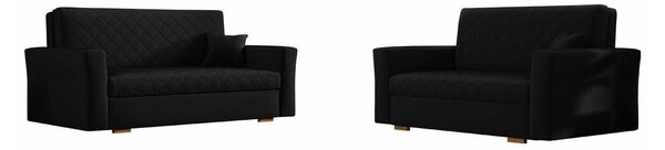 Set mobilier tapițat Clarona IVFuncția de dormitFuncția de dormit, Cutie de patSpațiu de depozitare, Negru, Tapiterie, Mobilier deja asamblatMobilier deja asamblat