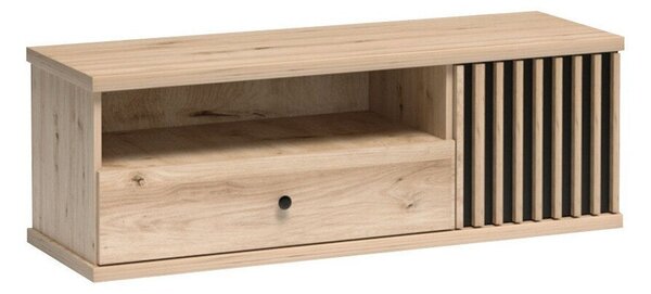 Comodă TV Venmava 106Negru, Stejar artizan, 12x4x4cm