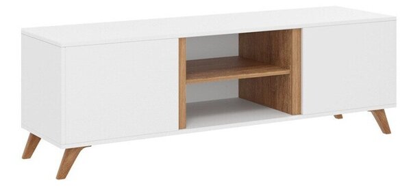 Comodă TV Mavenoa 104Alb, Stejar auriu, 15x5x5cm