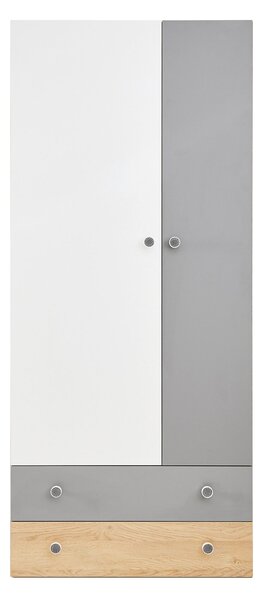 Dulap Tesmonu 102Alb, Stejar, Gri, 19x8x5cm, Uși dulapUși dulap: Cu balamale
