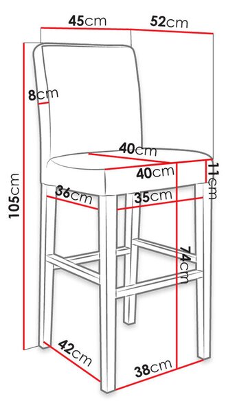 Scaun bar Racine 10311x5x5cm, Tapiterie, Din lemn