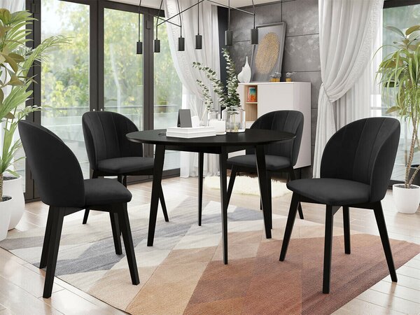 Masă Racine 133Negru, 8cm, MDF, Lemn