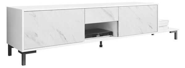 Comodă TV Charlotte 157Marmură albă, Alb, 20x5x4cm