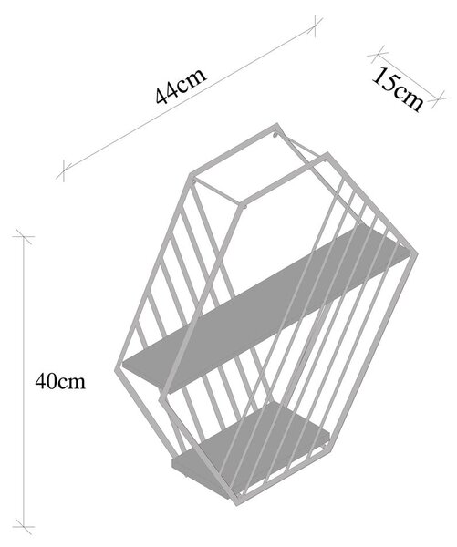 Raft maro etajat din lemn de molid 44 cm Liliales – Kalune Design
