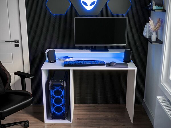 Birou gaming Lila I8x11x5cm, Alb