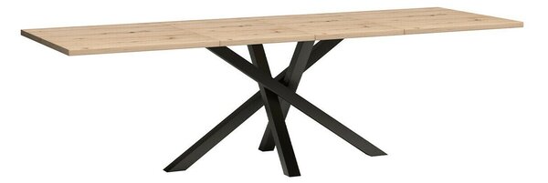 Masă Stanton 146Negru, Stejar artizan, 8x9x16cm, ExtensieExtensie, PAL laminat, Metal