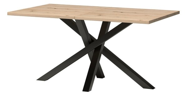 Masă Stanton 146Negru, Stejar artizan, 8x9x16cm, ExtensieExtensie, PAL laminat, Metal