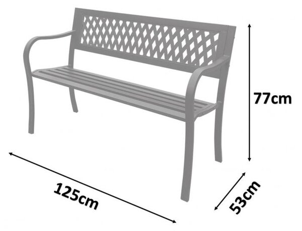 Bancă de grădină elegantă 125 x 53 x 77 cm